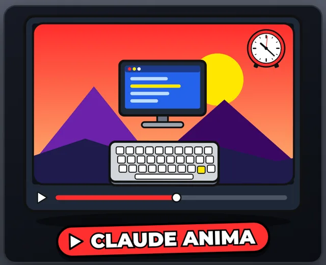Cena: computador com barra de vídeo, CLAUDE ANIMA