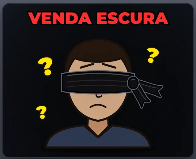 Cena: pessoa com venda nos olhos, VENDA ESCURA